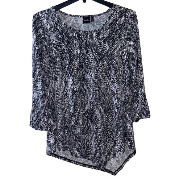 Rafaella Asymmetrical Black and Gray with Copper Studded Tunic - Medium - EUC - Picture 1 of 7